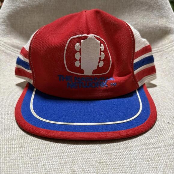 Other - Vintage 80s The Nashville Network Red White Blue Trucker Snapback Hat Made USA